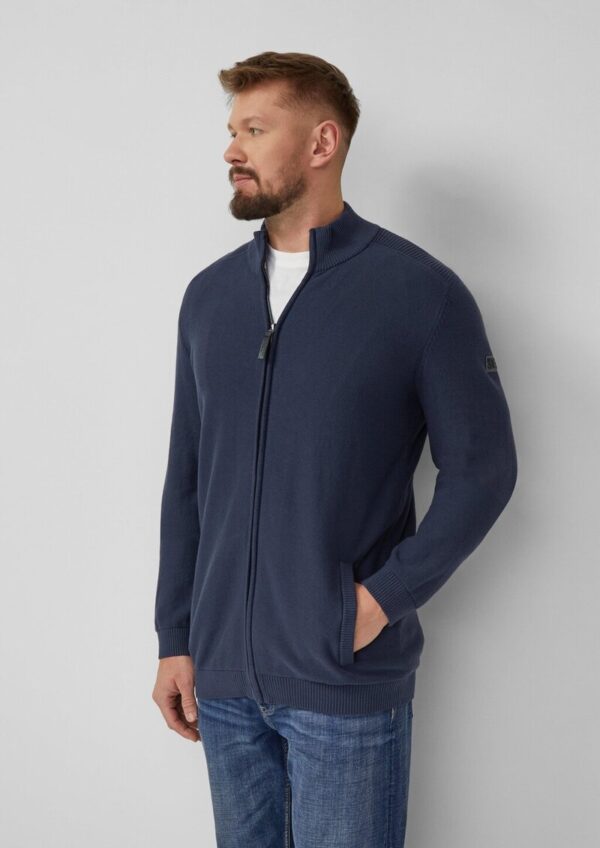 Strickjacke aus Baumwolle mit Troyerkragen