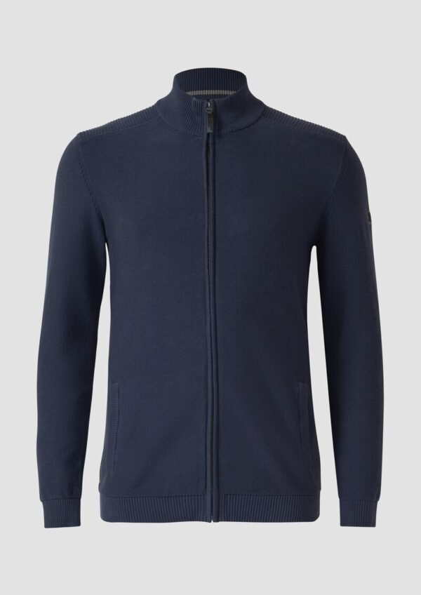 Strickjacke aus Baumwolle mit Troyerkragen