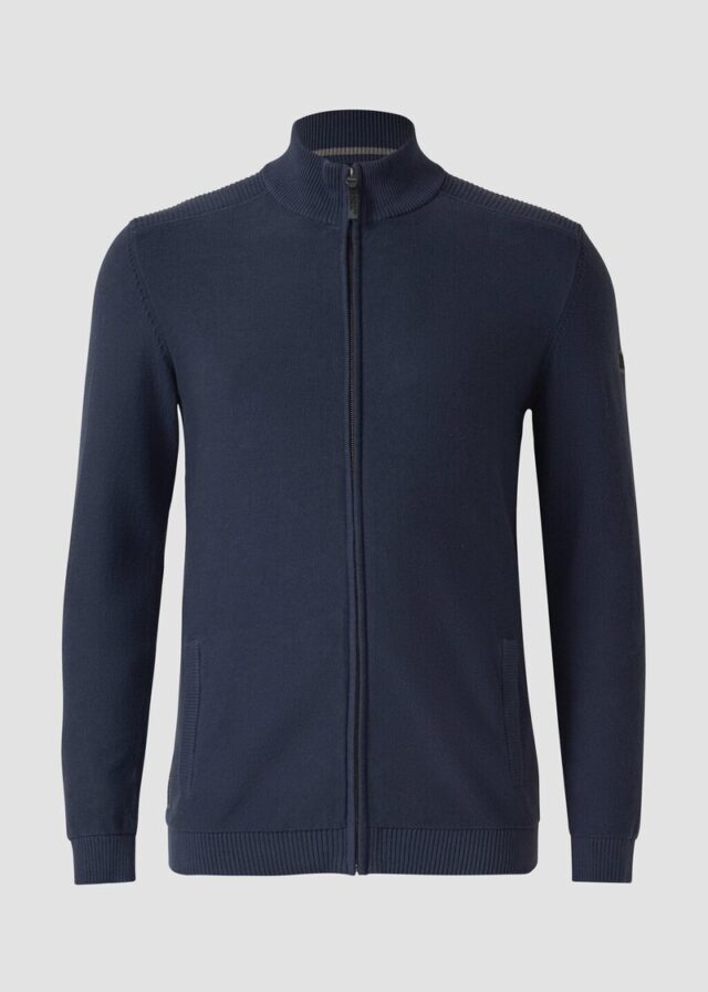 Strickjacke aus Baumwolle mit Troyerkragen