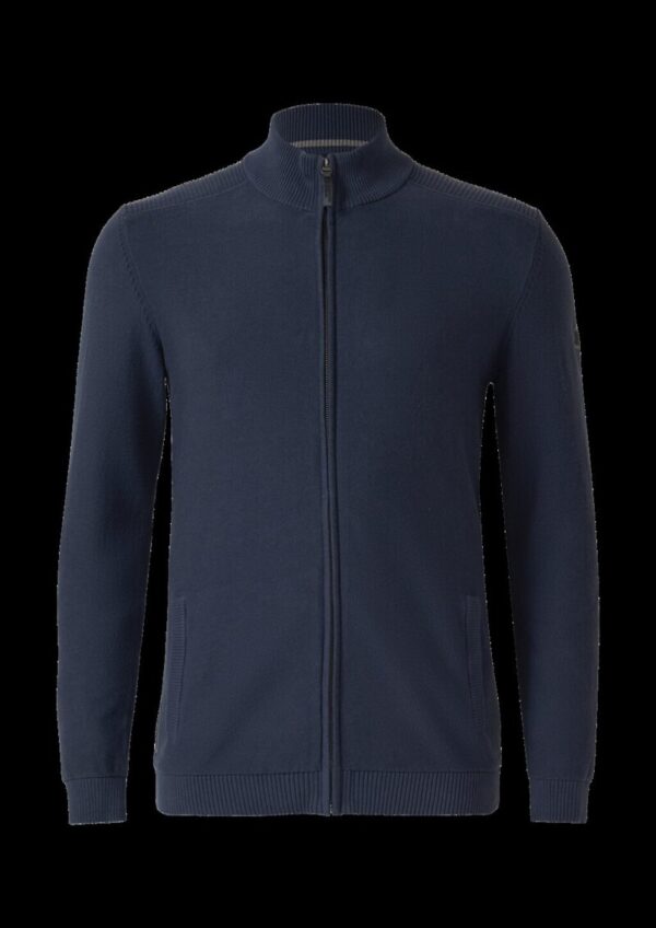 Strickjacke aus Baumwolle mit Troyerkragen