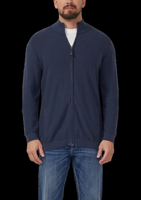 Strickjacke aus Baumwolle mit Troyerkragen