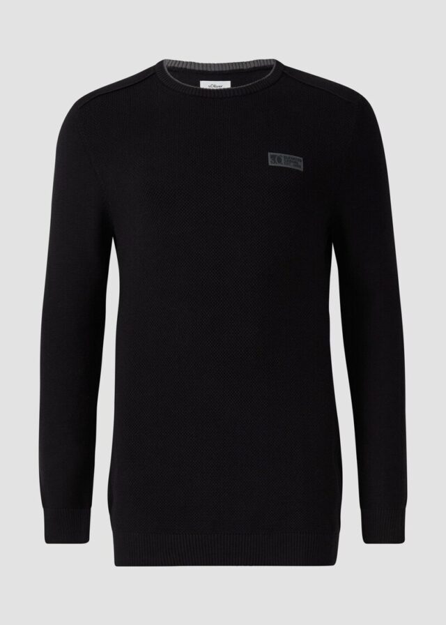 Strickpullover aus Baumwolle mit Struktur