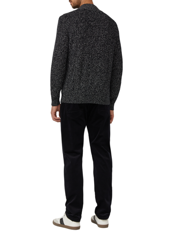 Bi-Colour Strickjacke mit Zopfmuster und Stehkragen