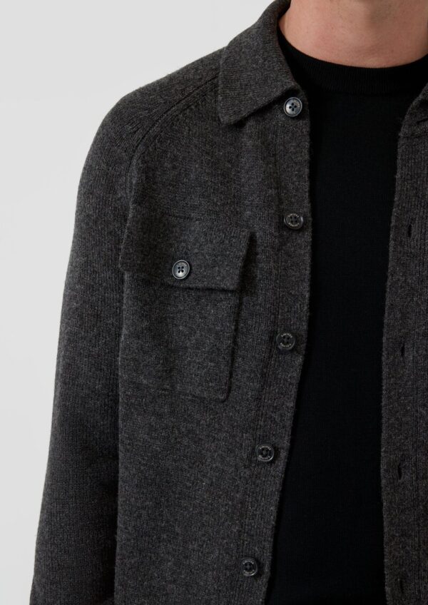Wollmix-Cardigan im Overshirt-Style