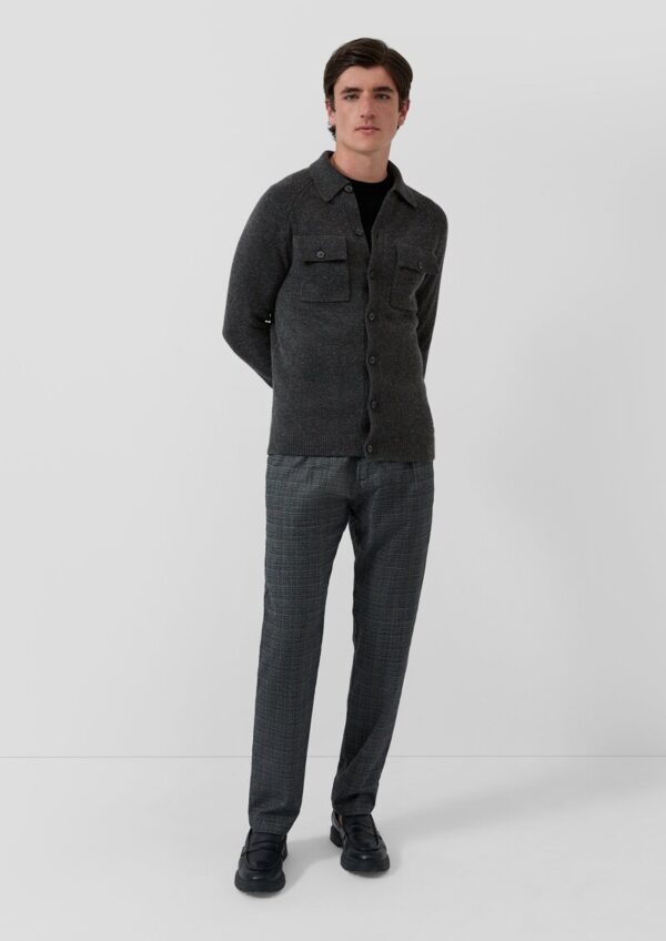 Wollmix-Cardigan im Overshirt-Style