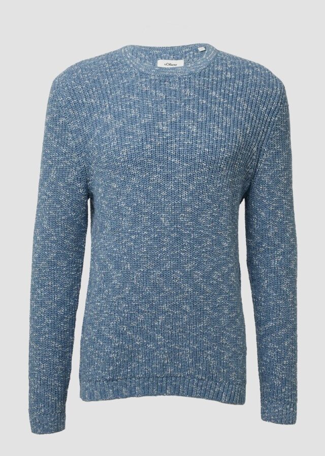 Struktur-Pullover in Bi-Color-Optik aus Baumwollmix