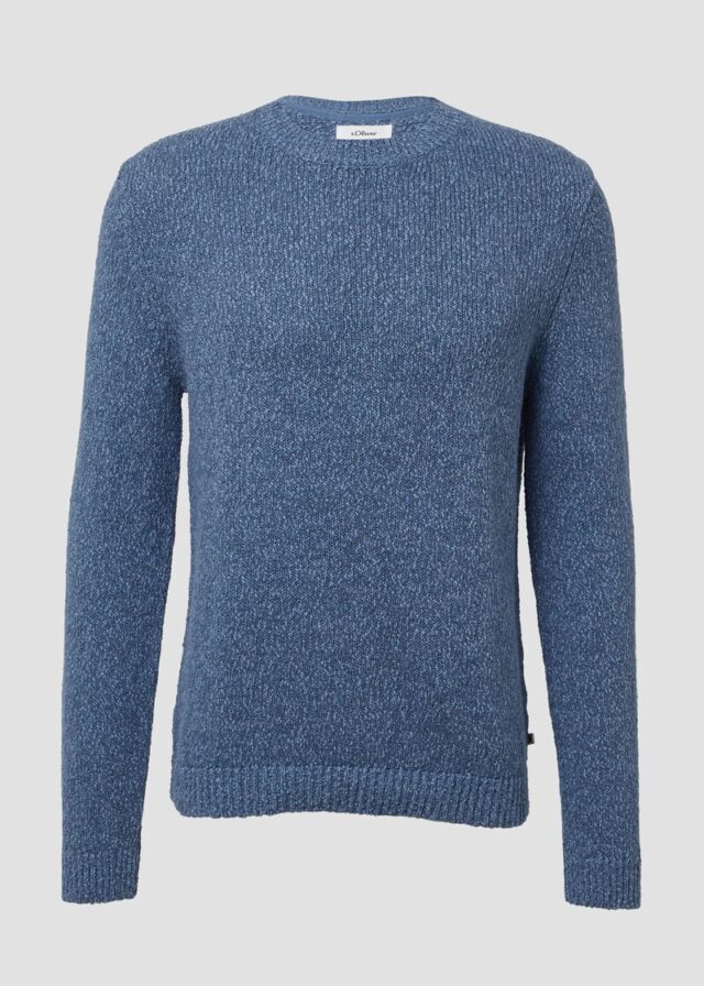 Strukturierter Pullover mit Flammgarn aus Baumwollmix