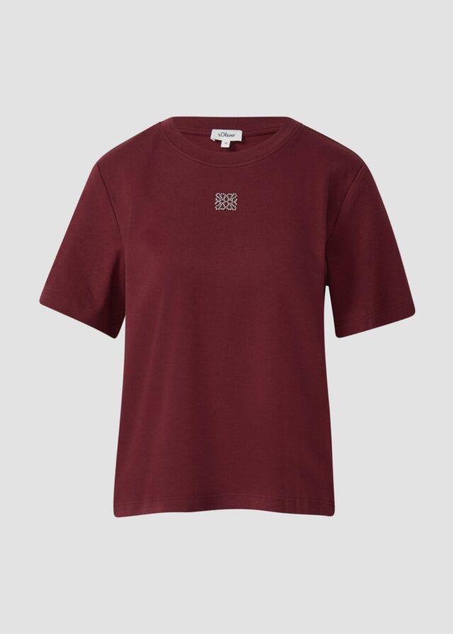 Verkürztes T-Shirt mit Glitzerstein-Details