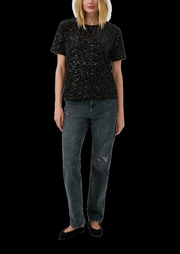 Samtshirt mit Pailletten