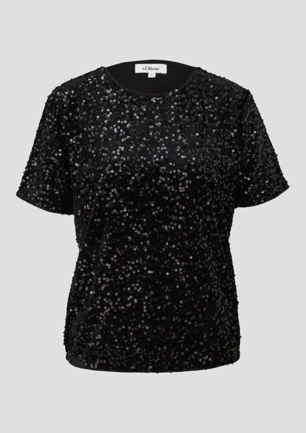 Samtshirt mit Pailletten