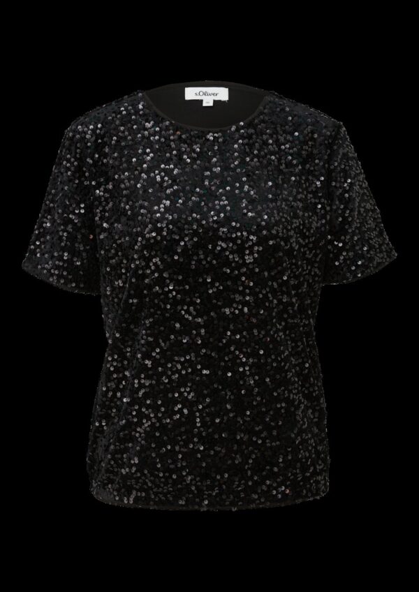 Samtshirt mit Pailletten