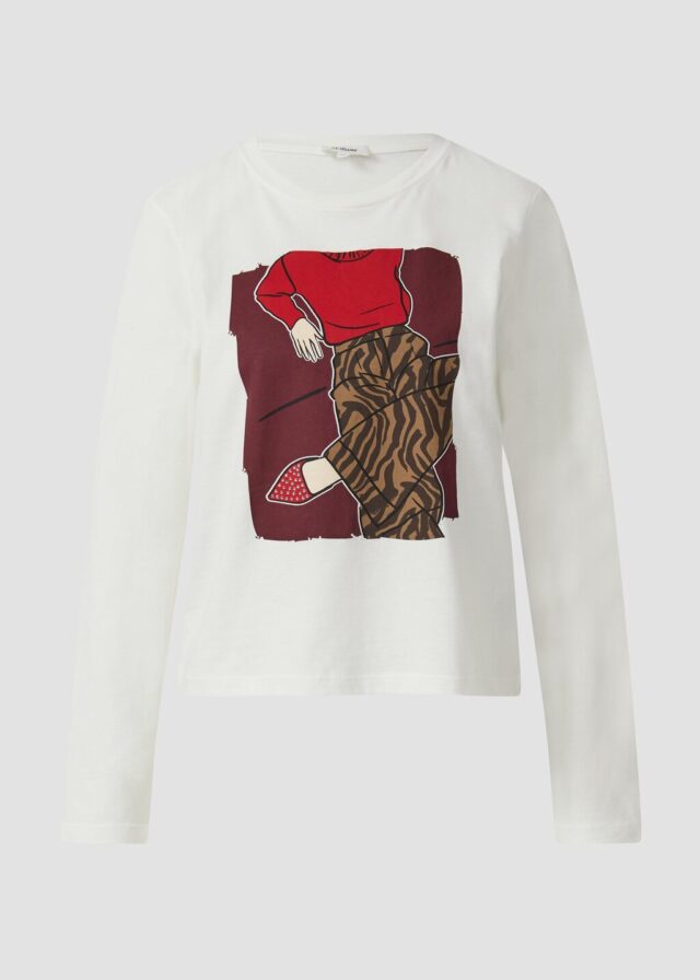 Weiches Langarmshirt mit Schmucksteinen