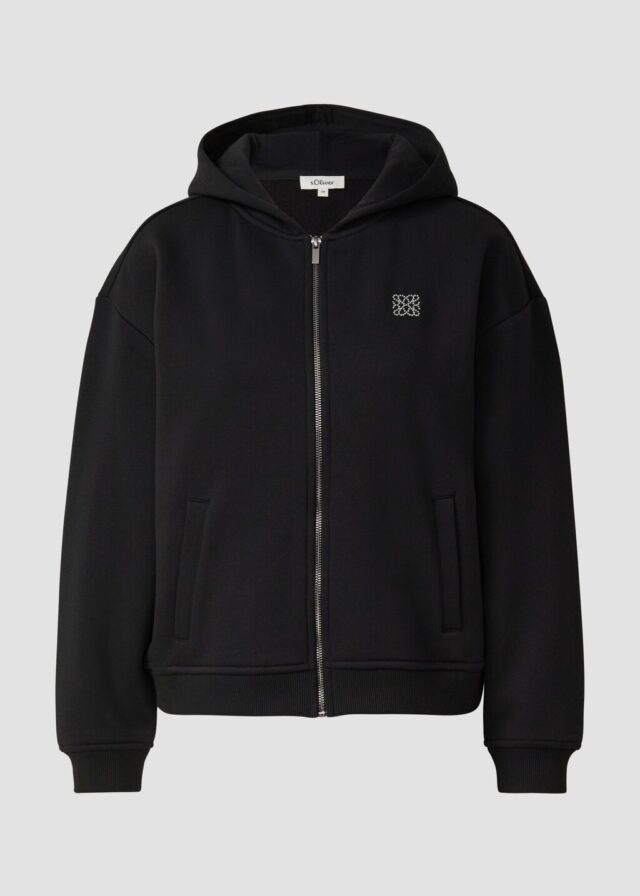 Weiche Sweatjacke mit Schmuckstein-Detail