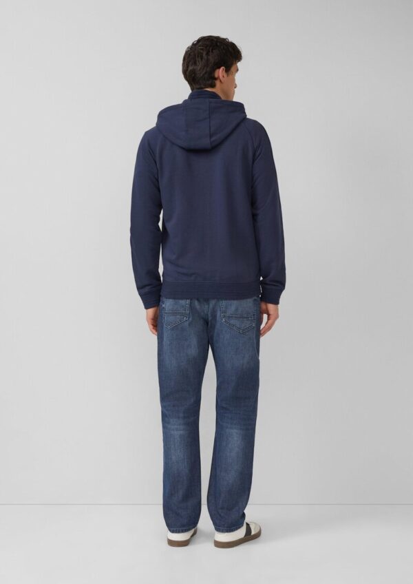 Sweatshirtjacke mit Stehkragen und Kapuze