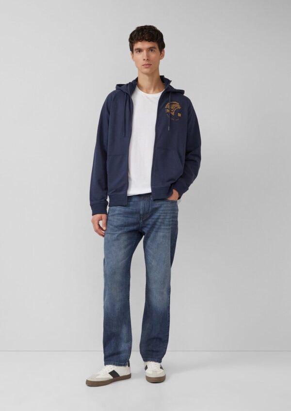 Sweatshirtjacke mit Stehkragen und Kapuze