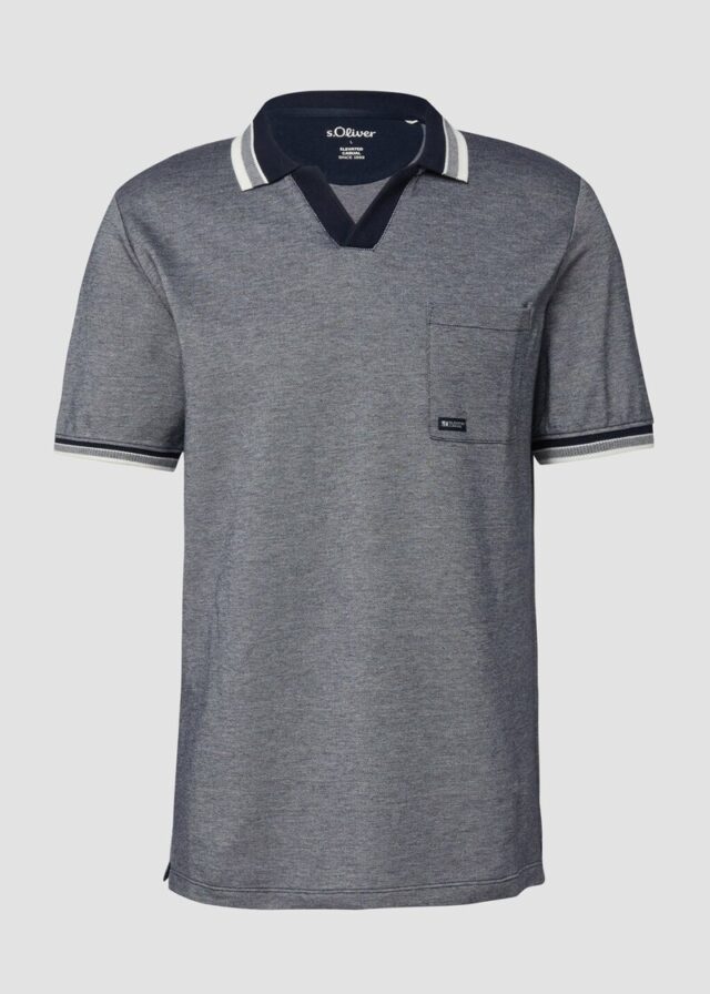 Piqué-Poloshirt in Bi-color-Optik mit Brusttasche