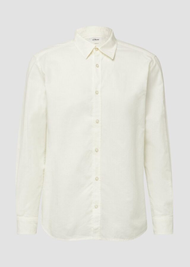 Regular Fit: Strukturiertes Hemd mit Kentkragen