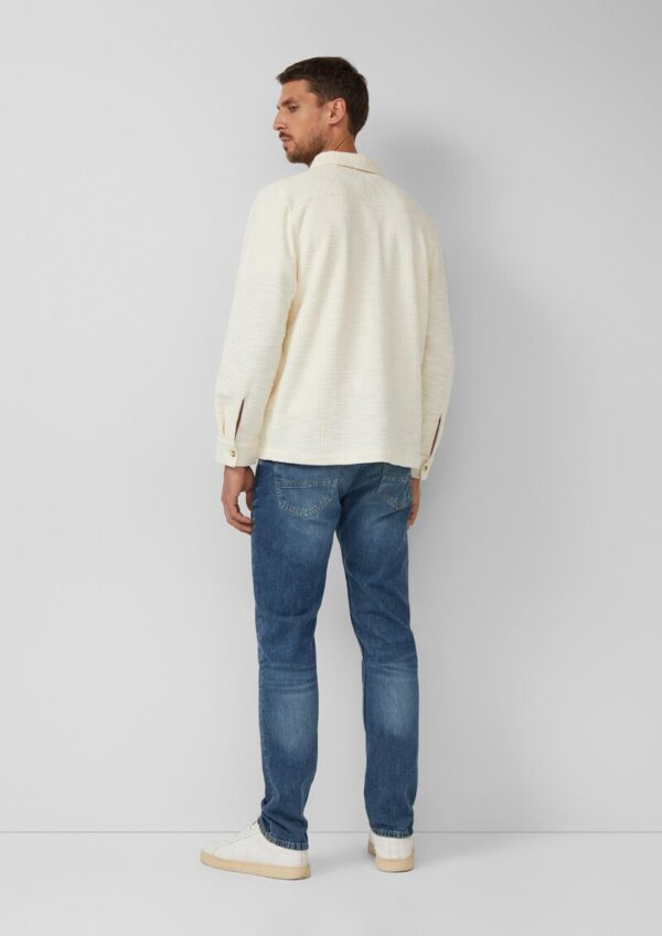 Overshirt mit Struktur-Streifen und Kentkragen