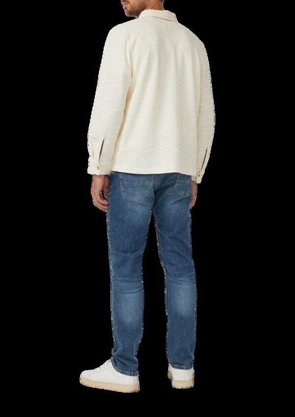 Overshirt mit Struktur-Streifen und Kentkragen