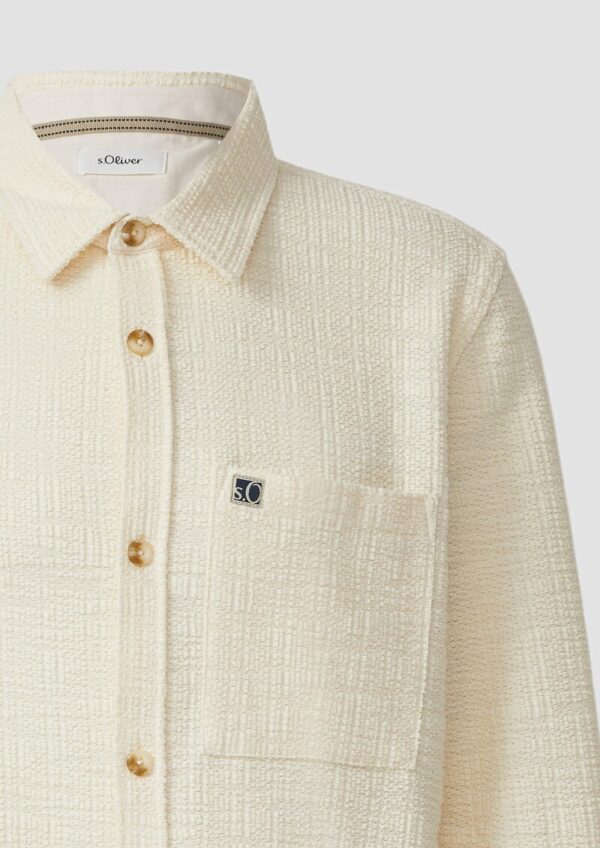 Overshirt mit Struktur-Streifen und Kentkragen