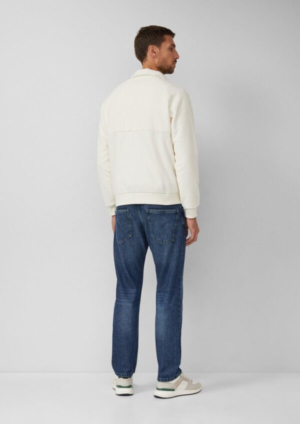 Teddy-Halfzip aus Materialmix