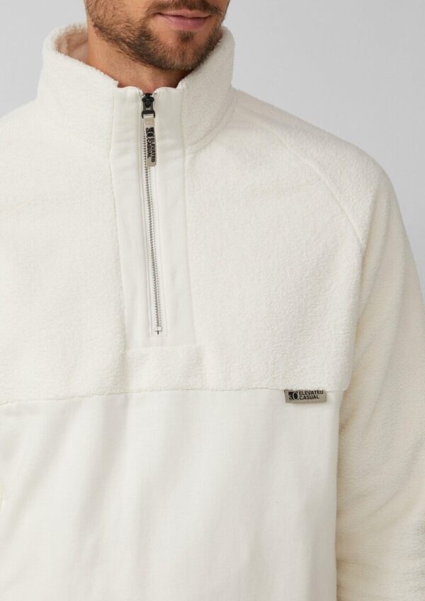 Teddy-Halfzip aus Materialmix