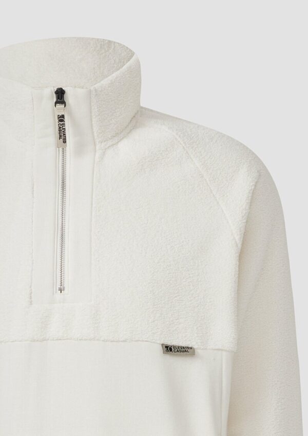 Teddy-Halfzip aus Materialmix