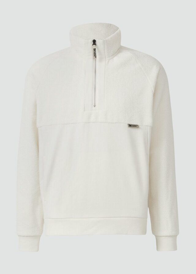 Teddy-Halfzip aus Materialmix