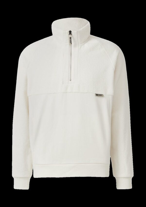 Teddy-Halfzip aus Materialmix