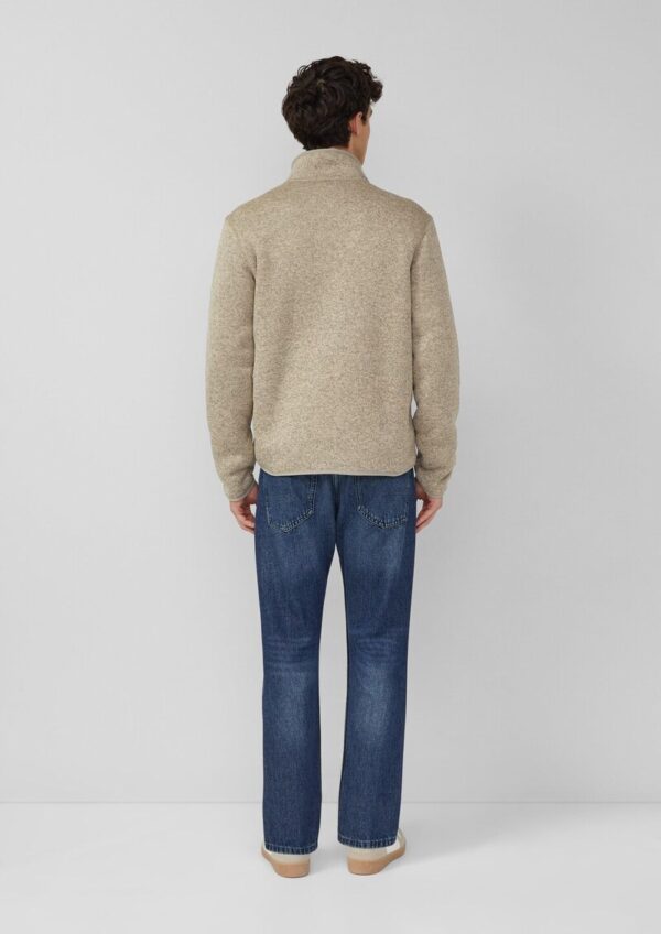 Sweatjacke mit Teddy-Plüsch-Futter in Strick-Optik