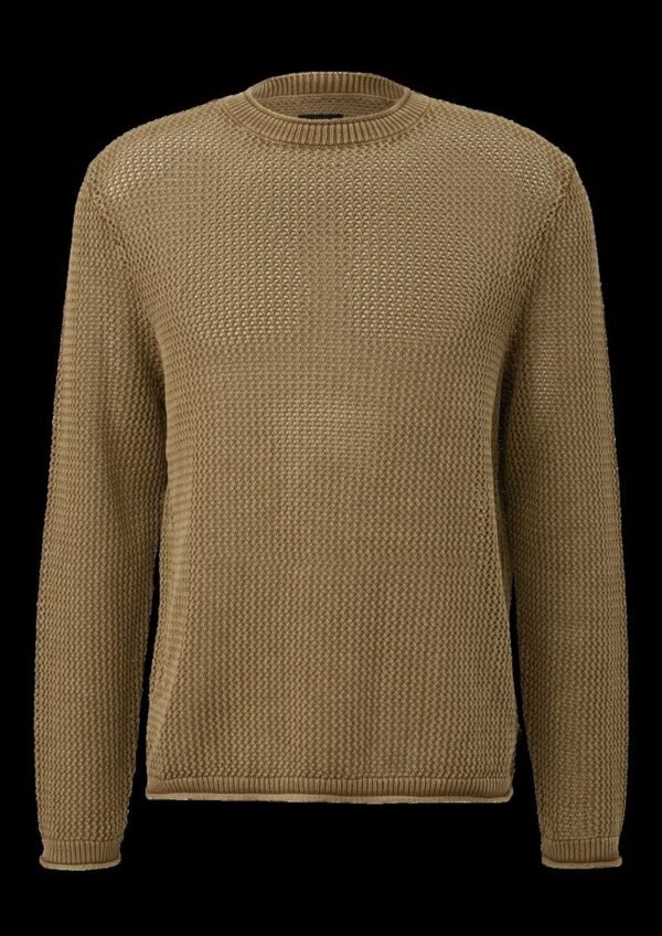 Gewaschener Strickpullover mit Strukturmuster