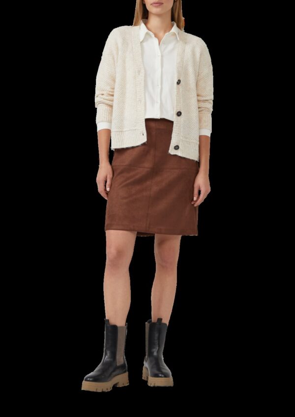 Kurzer Rock in Veloursleder-Optik