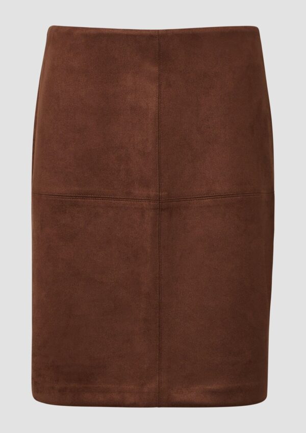 Kurzer Rock in Veloursleder-Optik