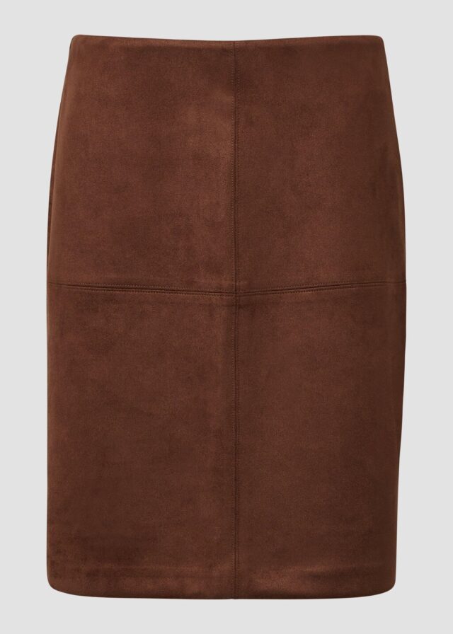 Kurzer Rock in Veloursleder-Optik