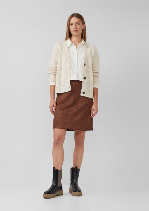 Kurzer Rock in Veloursleder-Optik