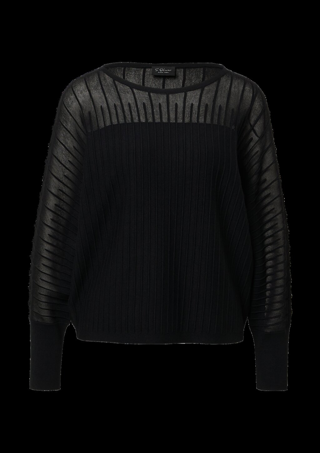 Feinstrickpullover mit Fledermausärmeln und Ottoman-Struktur