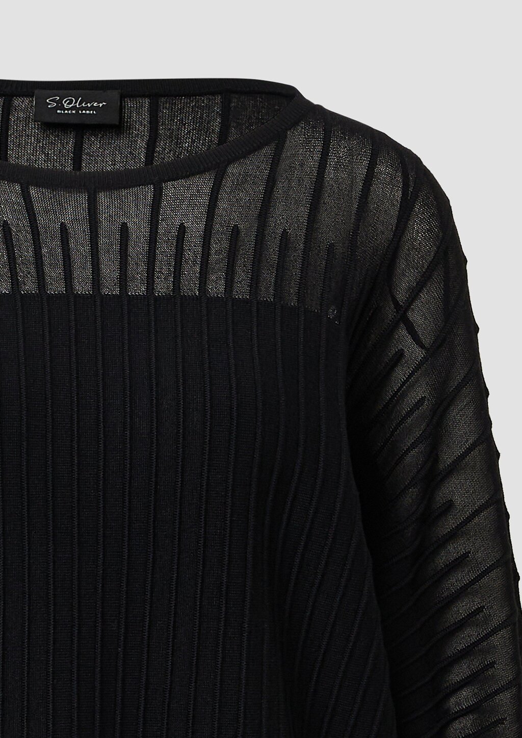 Feinstrickpullover mit Fledermausärmeln und Ottoman-Struktur