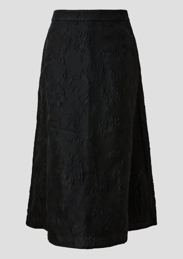 Ausgestellter Jacquard-Rock mit hohem Bund und verdecktem Reißverschluss