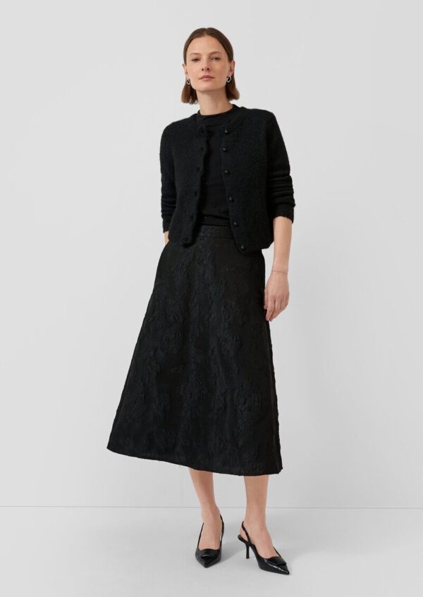 Ausgestellter Jacquard-Rock mit hohem Bund und verdecktem Reißverschluss