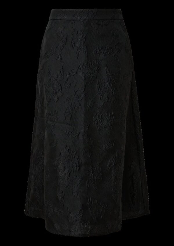 Ausgestellter Jacquard-Rock mit hohem Bund und verdecktem Reißverschluss