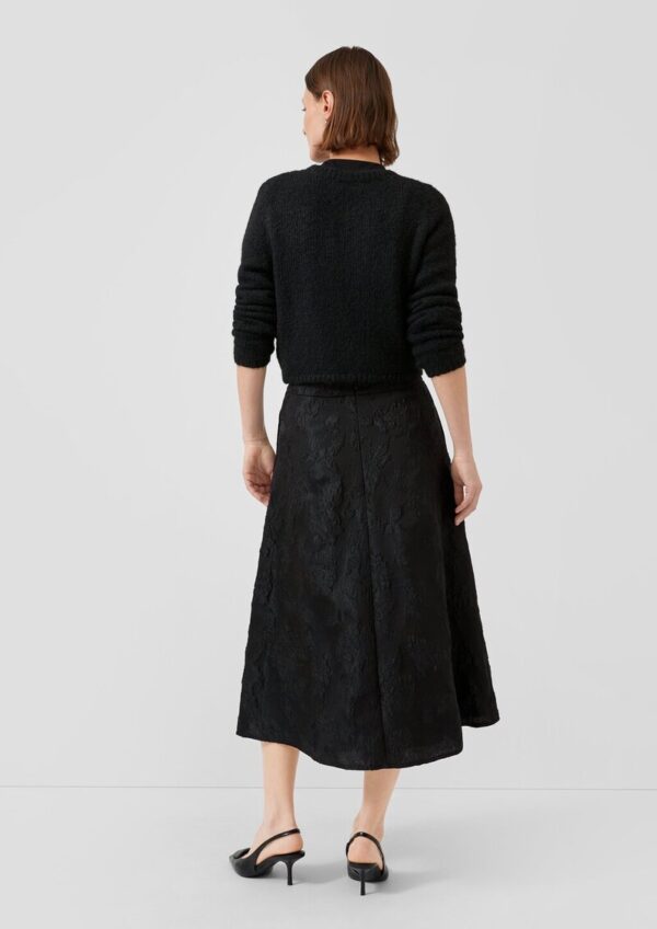 Ausgestellter Jacquard-Rock mit hohem Bund und verdecktem Reißverschluss