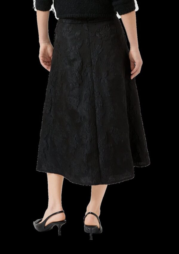 Ausgestellter Jacquard-Rock mit hohem Bund und verdecktem Reißverschluss