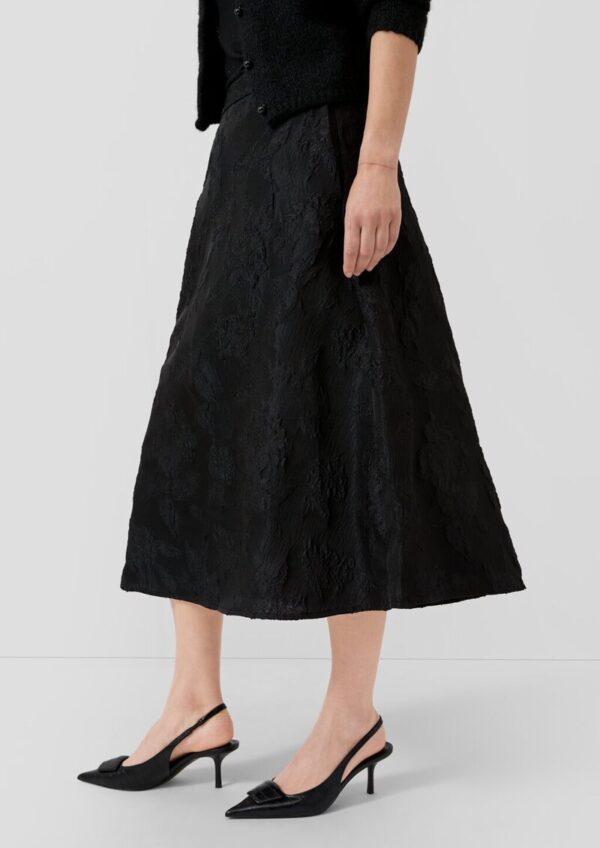 Ausgestellter Jacquard-Rock mit hohem Bund und verdecktem Reißverschluss