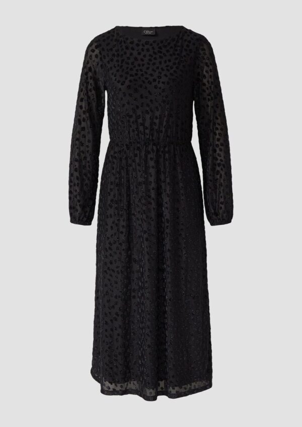 Midi-Samtkleid mit U-Boot-Ausschnitt