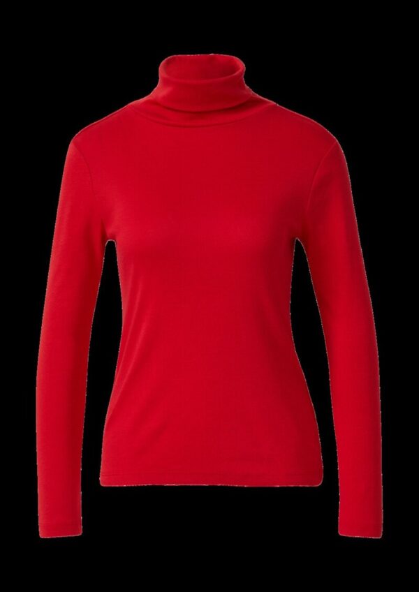 Rollkragen-Langarmshirt im Slim Fit