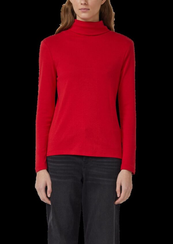 Rollkragen-Langarmshirt im Slim Fit