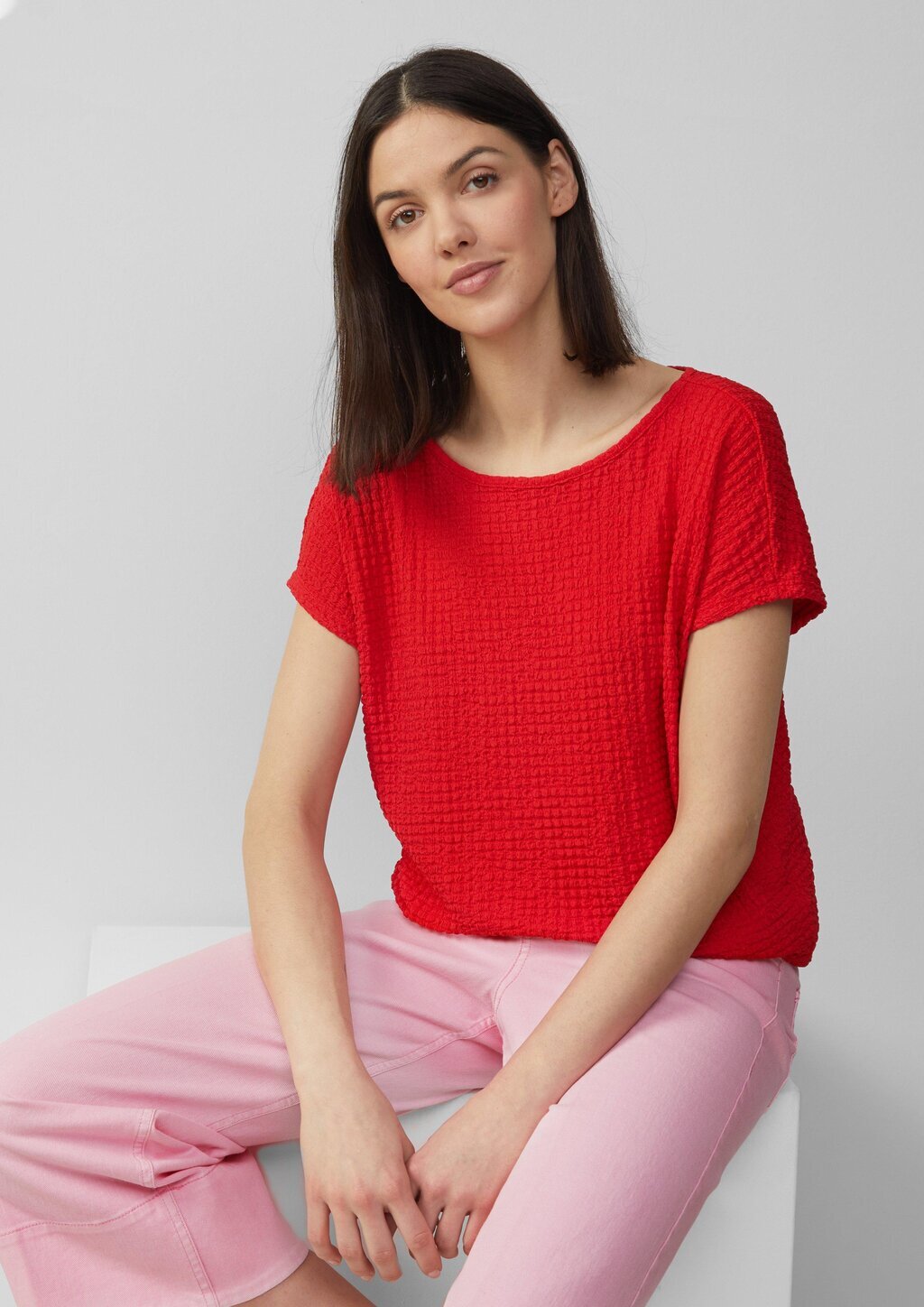 Relaxed-Fit-Shirt in Struktur-Optik