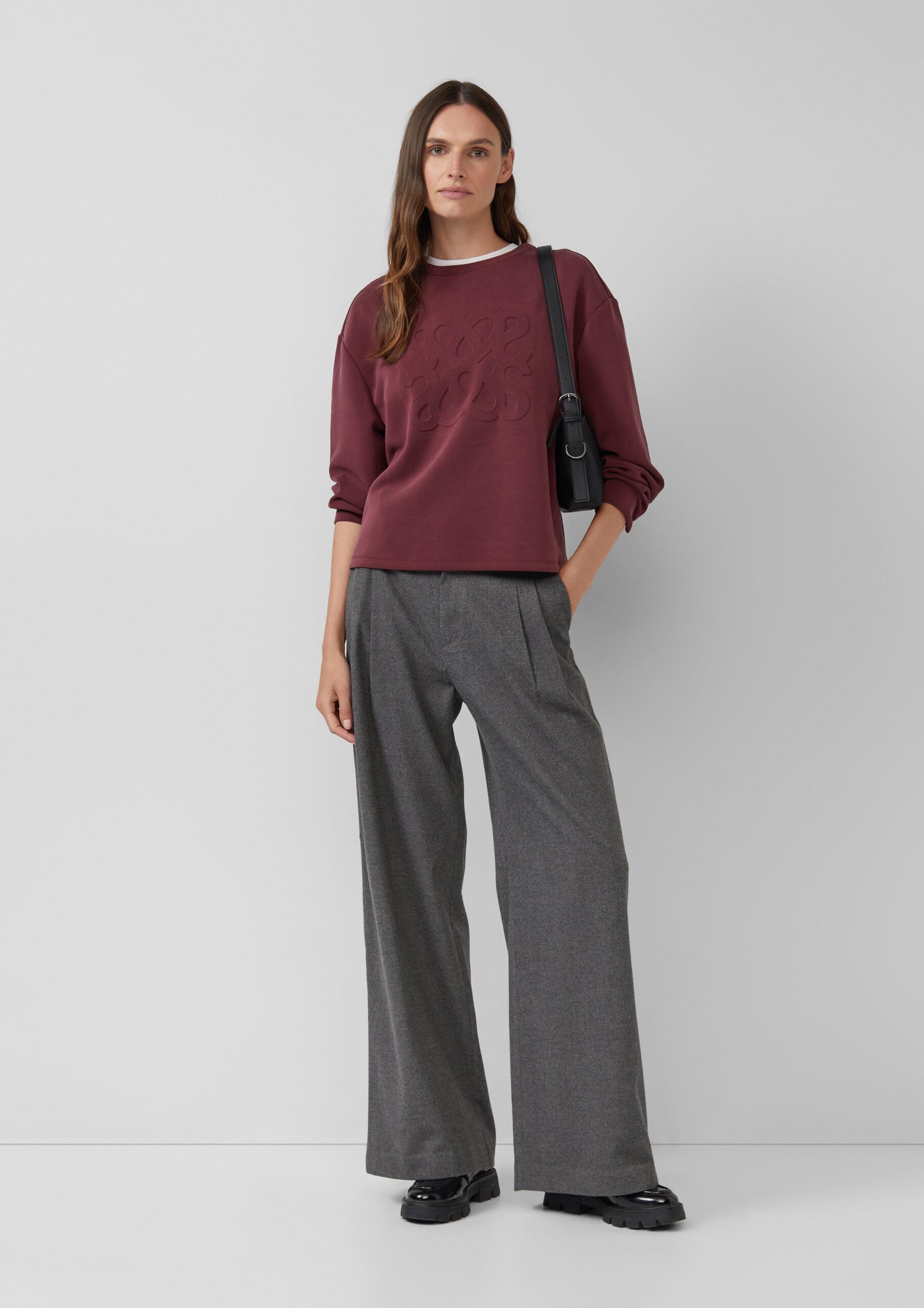 Scuba-Sweatshirt im Relaxed Fit mit Prägung