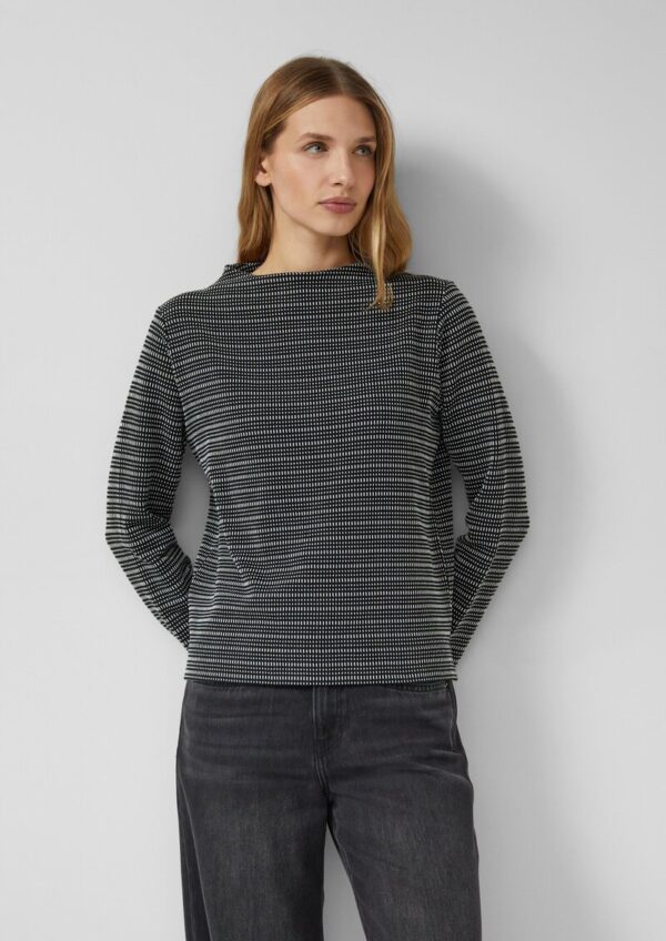Strukturiertes Longsleeeve mit Jacquard-Muster
