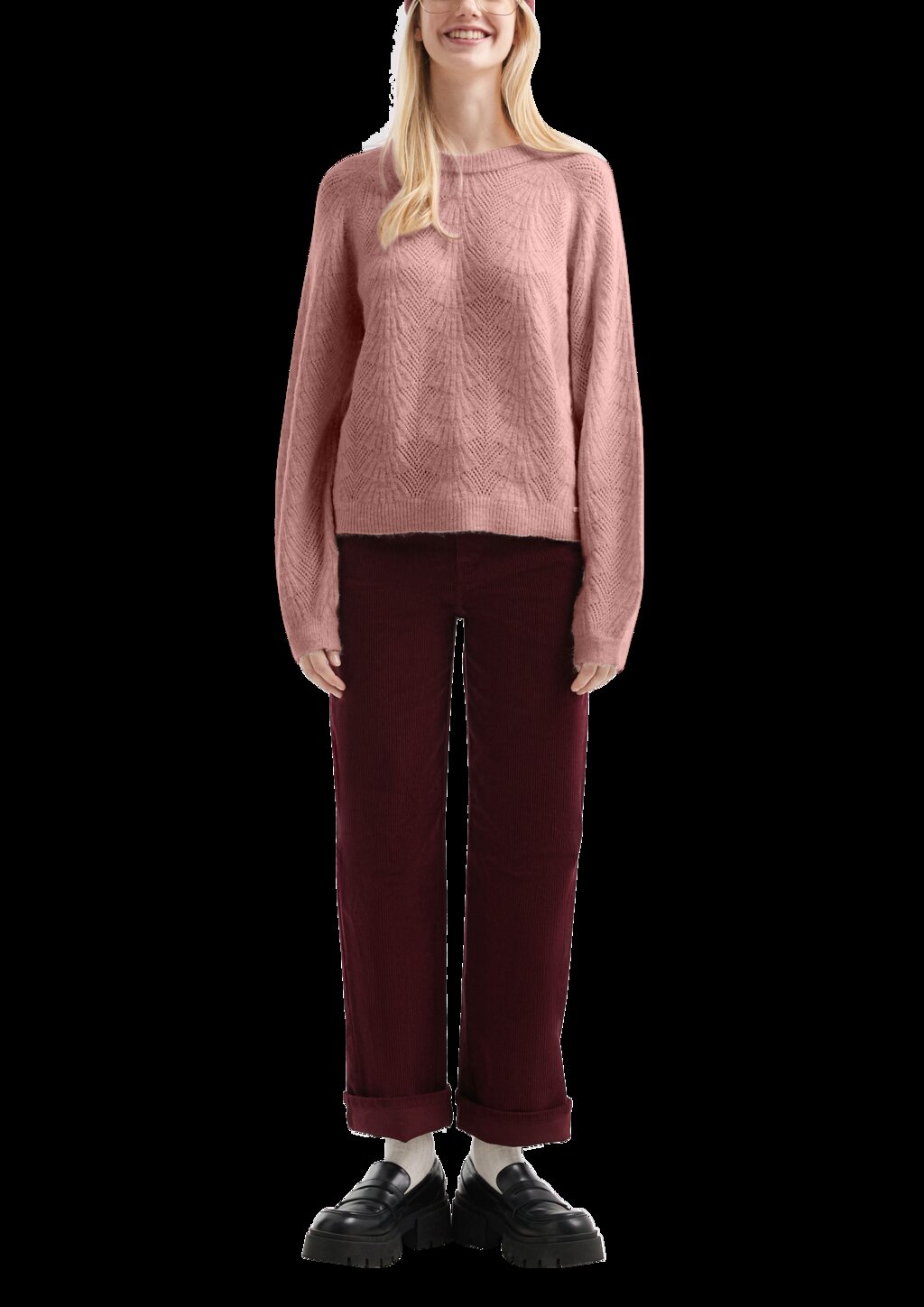 Weicher Pullover mit Ajourmuster